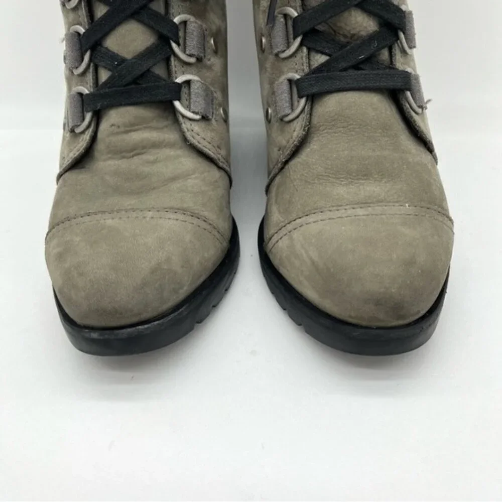Sorel Women's After Hours Lace Quarry Mid-Calf Leather Boots Women Sz 10 - Picture 3 of 10
